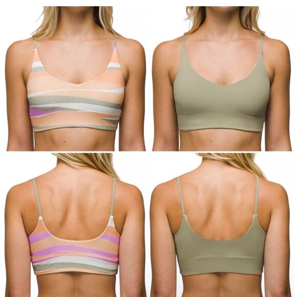New! Prana Willow Falls Reversible Bikini Top Waves Green Womens Size Small - Picture 1 of 5
